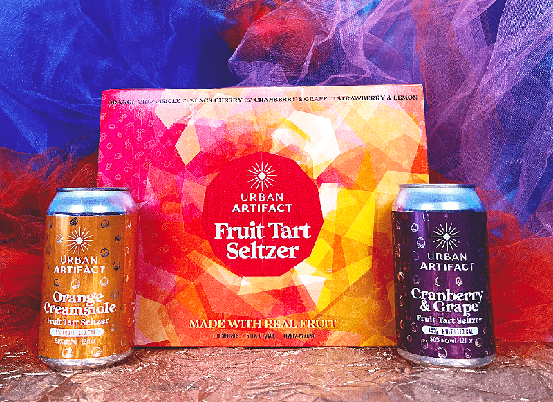 Urban Artifact's new fruit tart seltzer flavors include orange creamsicle, cranberry-and-grape, and a variety pack with more flavors. - Photo: Provided by Urban Artifact