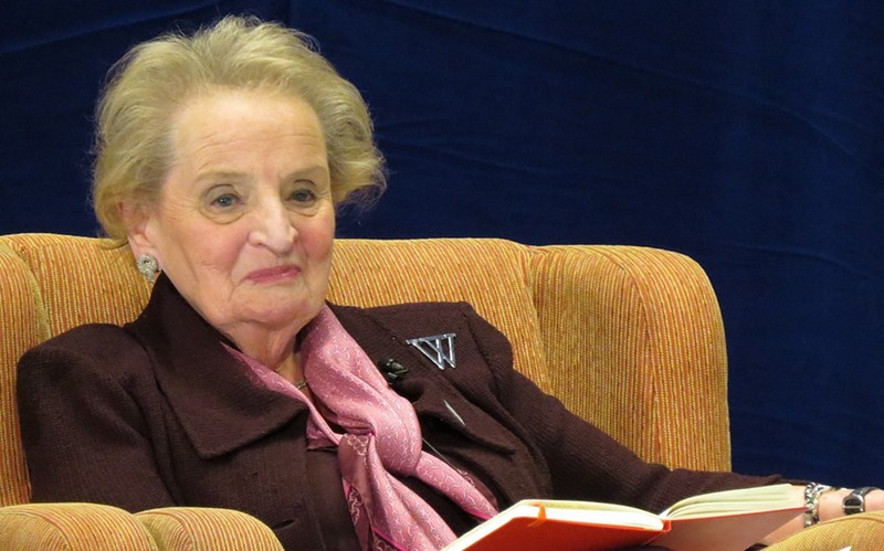 Madeleine Albright in 2016 - photo:  Madeleine Korbel Albright Institute for Global Affairs at Wellesley College, Wikimedia Commons