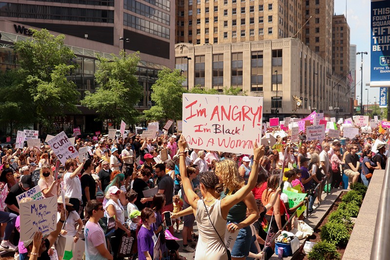 Abortion advocates gather in Cincinnati in May 2022. - Photo: Mary LeBus