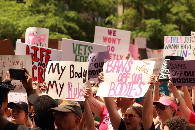 Abortion-rights advocates gather in Cincinnati in May 2022. - Photo: Mary LeBus