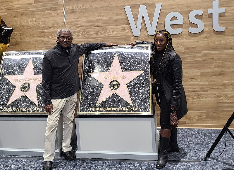 Otis Williams (left) with his Black Music Walk of Fame star at CVG. - Photo: Katie Griffith