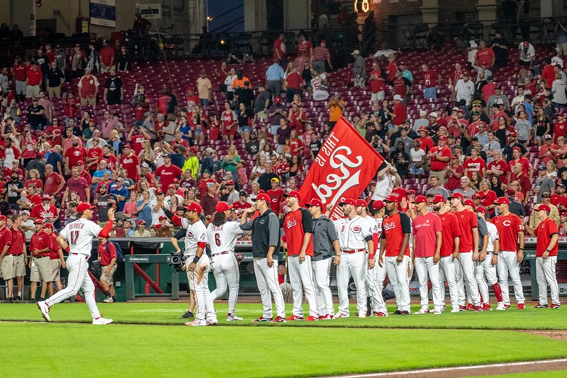 This is now the Cincinnati Reds' flag of defeat. - Photo: Ron Valle