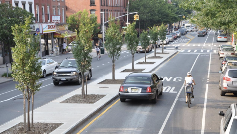This "Complete Streets" area in the Brooklyn borough in New York City is an example of what Cincinnati is attempting. - Photo: NYCDOT