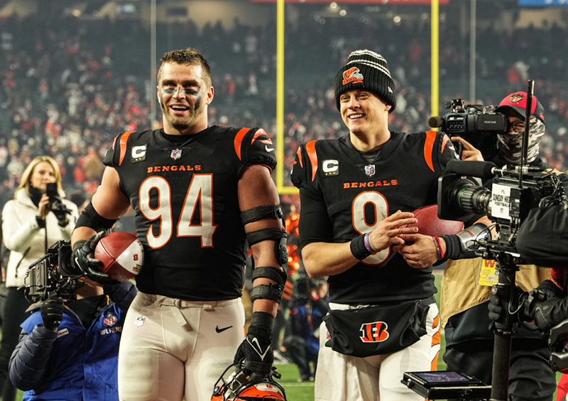 Sam Hubbard (left) and Joe Burrow are just two BFFs who happen to play pro football better than you. - Photo: twitter.com/bengals