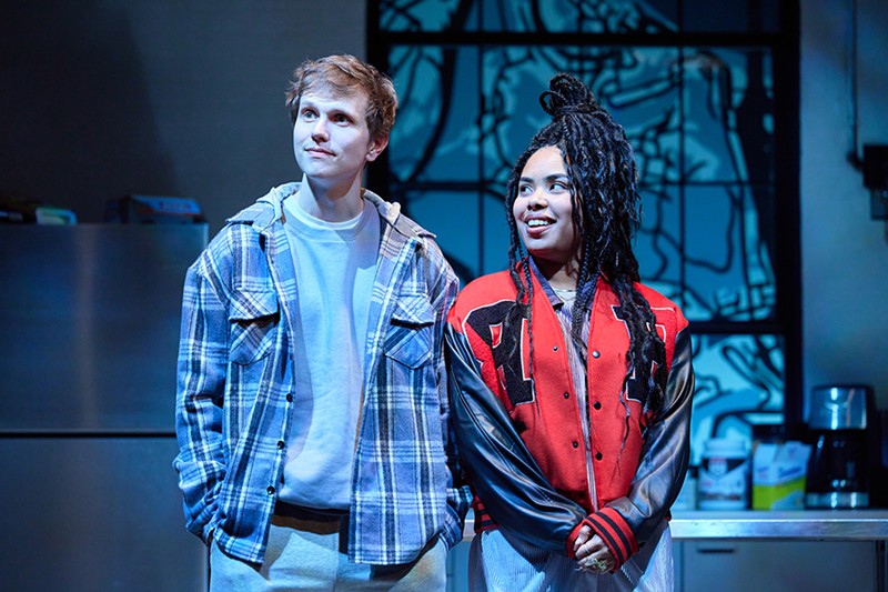 Dean (portrayed by Spencer Lackey) and Danya (portrayed by Maliyah Gramata-Jones) in Ensemble Theatre Cincinnati's production of Who All Over There? - Photo: Ryan Kurtz