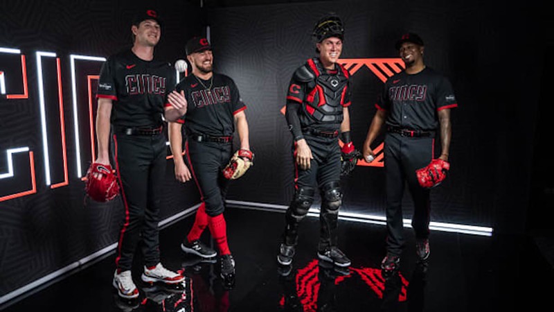 Reds players will wear the Nike City Connect uniforms every Friday home game for the remainder of the 2023 season. - Photo: Courtesy Cincinnati Reds