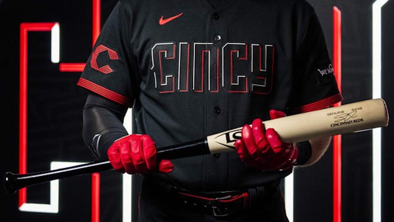 The Reds have revealed their new all-black Nike uniforms, accented by bright red piping and “Cincy” emblazoned across the chest. - Photo: Courtesy Cincinnati Reds