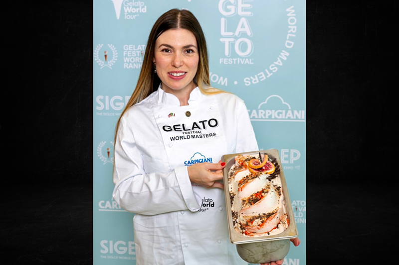 Gelaterier and uGOgelato owner María Liliana Biondo with her Mandorland gelato - Photo: Provided by  María Liliana Biondo