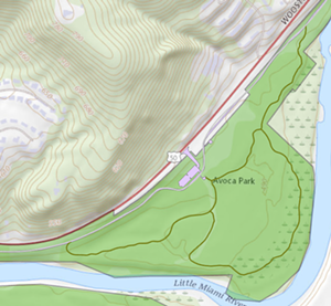 The Avoca Trailhead natural surface trail route - Map: Provided by Great Parks