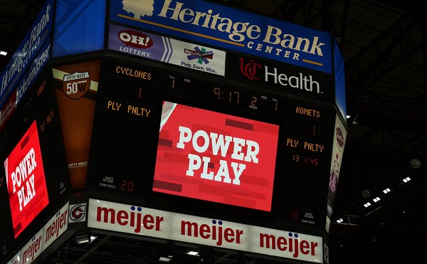 The Cincinnati Cyclones take the power play while hosting the Fort Wayne Komets at Heritage Bank Center on Dec. 16, 2022.