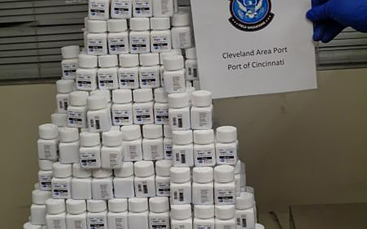 Stack of illegally imported Viagra seized by the CBP