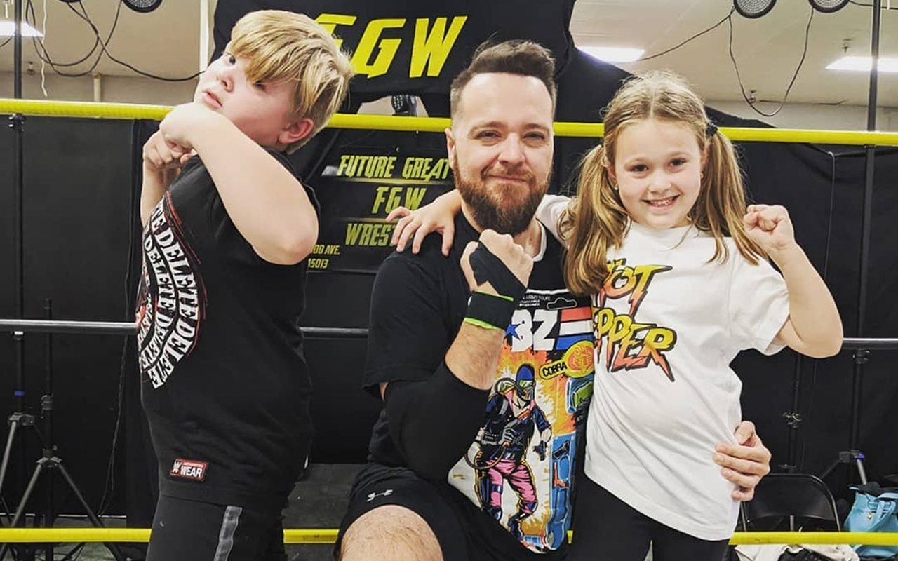 Ricky Henry and his family. Henry is stepping into the wrestling ring to raise funds for the American Foundation for Suicide Prevention.