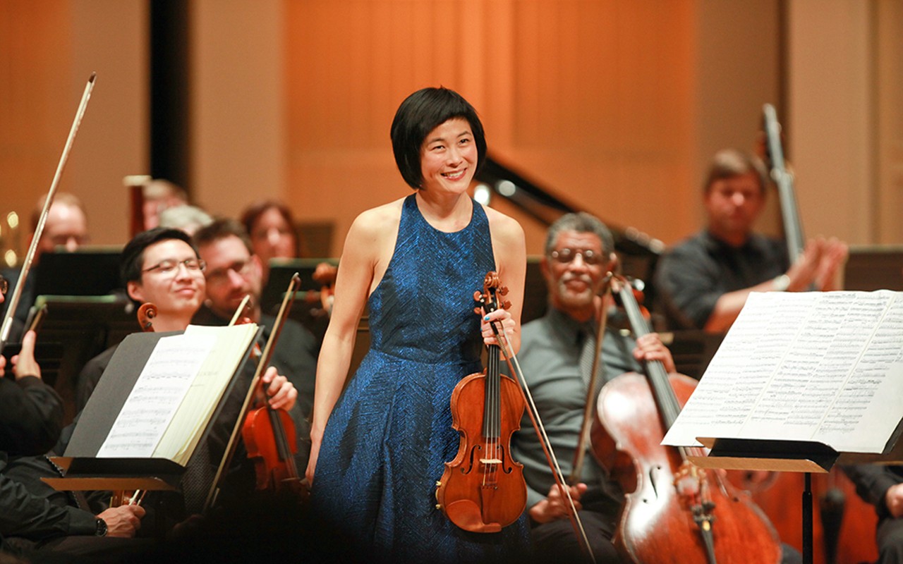 Violinist Jennifer Koh performs alongside the Cincinnati Symphony Orchestra in 2016