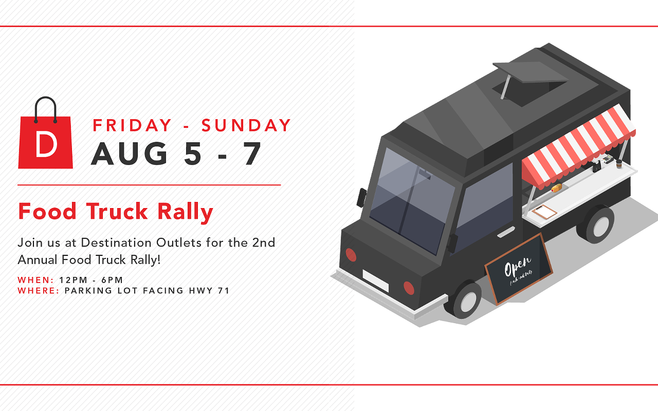 Destination Outlets Annual Food Truck Rally and OHIO Tax Free Weekend!