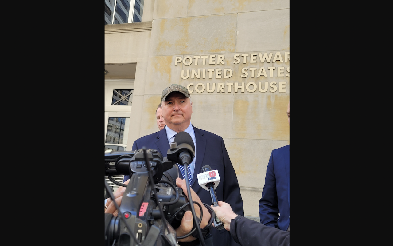 Larry Householder outside the federal courthouse in Cincinnati following his conviction of racketeering.
