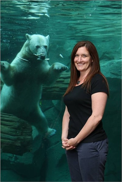 Erin Curry with polar bear