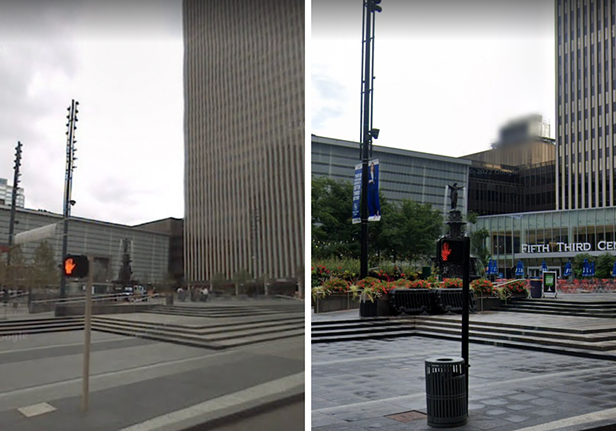 Fountain Square then and now