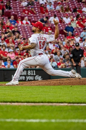 Pitcher Silvino Bracho during the Cincinnati Reds game against the St. Louis Cardinals on May 23, 2023.