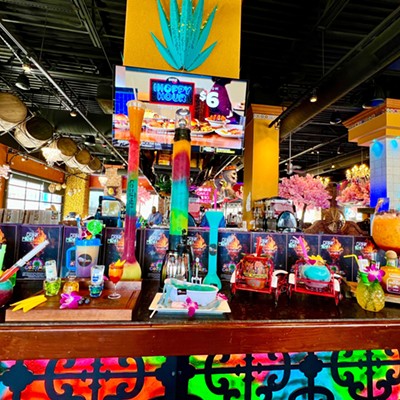 Mi Cozumel    3100 Vandercar Way, Oakley; 11700 Princeton Pike, SpringdaleIf you can brave the long wait on the weekends, Mi Cozumel is an amazing place to enjoy a night. Their menu features massive imaginative margaritas (one even comes in a Patron bottle), street tacos and popular flaming fajitas.