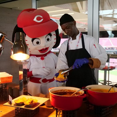 Catch a Reds Game and Chow Down on the New Eats100 Joe Nuxhall Way, The BanksGreat American Ball Park debuted a slate of new snacks for the 2023 season, including a Cheeseburger Frybox (hamburger topped with nacho cheese, iceberg lettuce, grilled onions, pickles and Thousand Island dressing served on French fries) and the vegetarian-friendly Curve Ball (veggie burger topped with iceberg lettuce, grilled onions, pickles and Thousand Island dressing served on a brioche bun). And that’s only some of the many new menu items you’ll find throughout the ball park. Eat up because if the Reds are losing, you’ll at least leave the ball park with a full stomach.