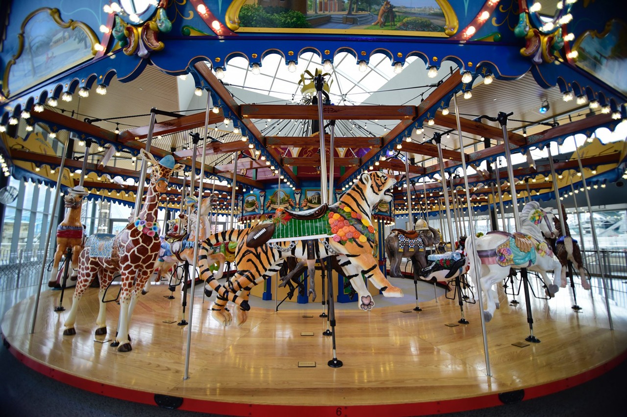 Carol Ann&#146;s Carousel
8 E Mehring Way, Downtown
The whimsical carousel is glassed-enclosed and features 44 hand-carved animals which you can ride for $2. 
Photo: Jesse Fox