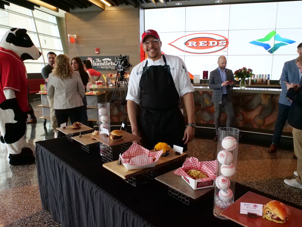 Delaware North executive chef Gary Davis introduces new food options at Great American Ball Park on March 23, 2023, ahead of the Cincinnati Reds' 2023 season.