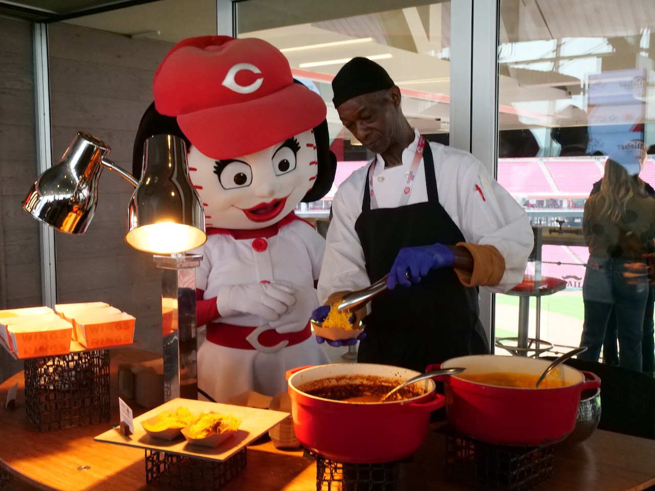 Catch a Reds Game and Chow Down on the New Eats
100 Joe Nuxhall Way, The Banks
Great American Ball Park debuted a slate of new snacks for the 2023 season, including a Cheeseburger Frybox (hamburger topped with nacho cheese, iceberg lettuce, grilled onions, pickles and Thousand Island dressing served on French fries) and the vegetarian-friendly Curve Ball (veggie burger topped with iceberg lettuce, grilled onions, pickles and Thousand Island dressing served on a brioche bun). And that’s only some of the many new menu items you’ll find throughout the ball park. Eat up because if the Reds are losing, you’ll at least leave the ball park with a full stomach.