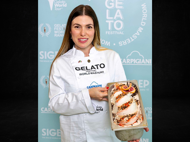 Gelaterier and uGOgelato owner María Liliana Biondo with her Mandorland gelato