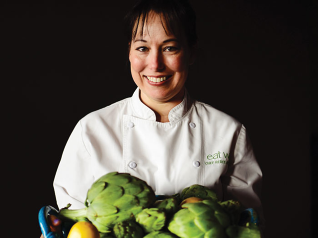 Chef Renee Schuler shows off her favorite veggie of the season: globe artichokes.