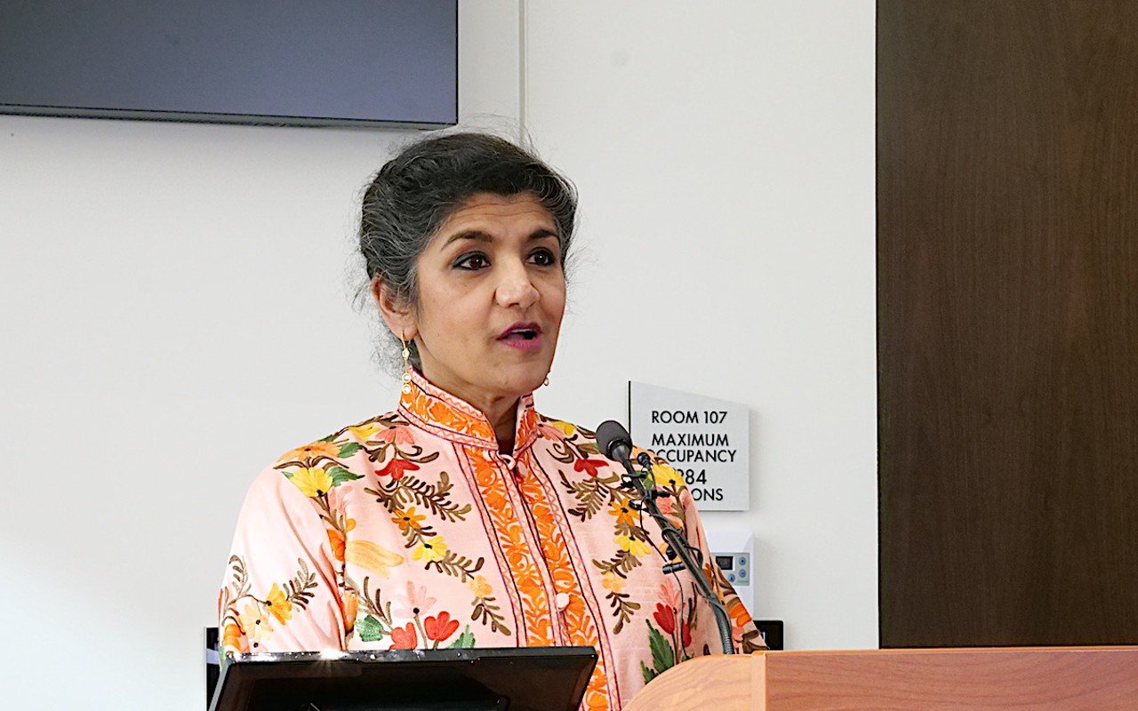 Hamilton County Coroner Lakshmi Sammarco addresses reporters during a Jan. 11 press conference about a dismembered woman found in North Fairmount.