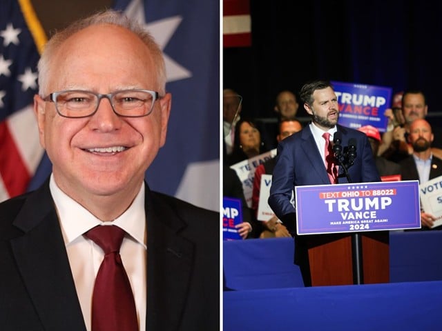 Minnesota Gov. Tim Walz and Ohio Sen. JD Vance