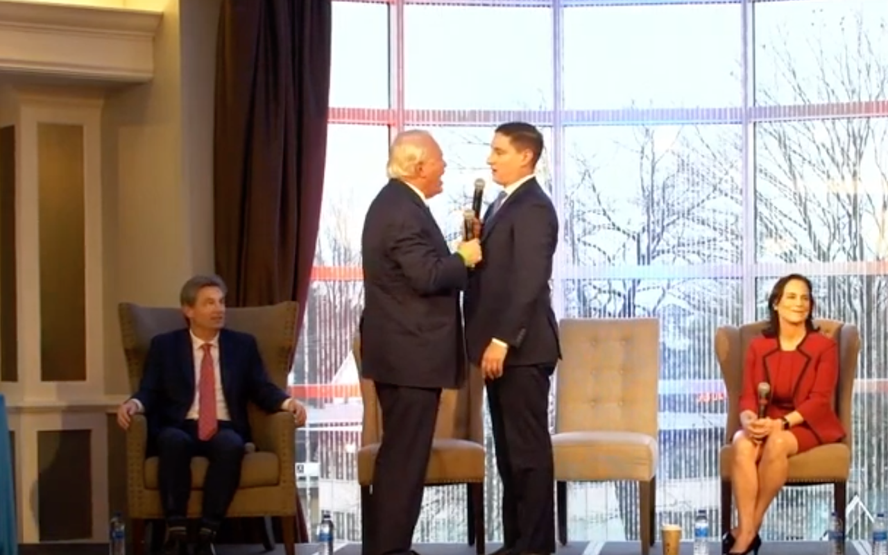 Mike Gibbons and Josh Mandel sing "Islands in the Stream" during a March 18, 2022, Ohio Republican Senate Primary. Wait, no...