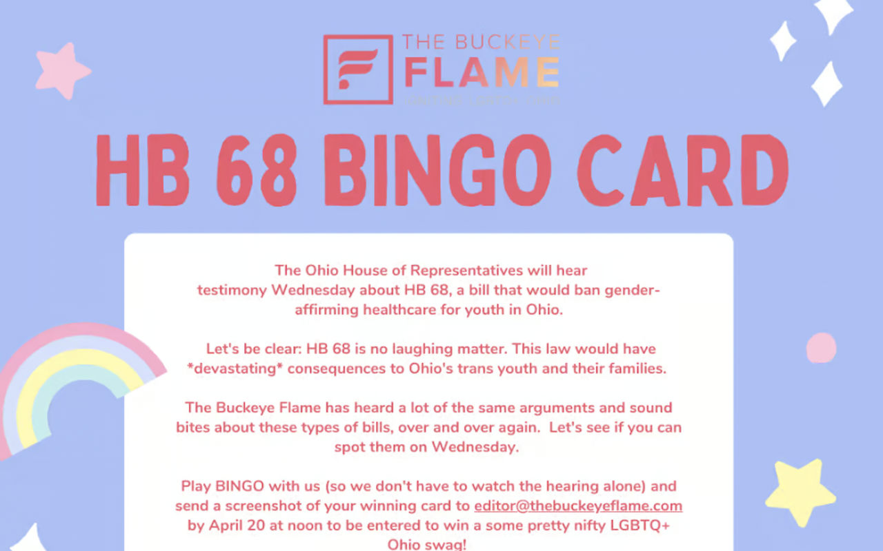Use the HB 68 BINGO card below (or the pdf here) to keep track of what is said during the HB 68 hearing.