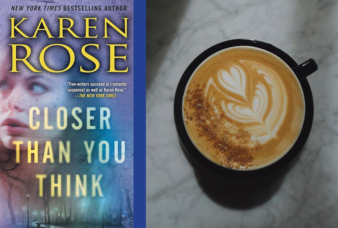 Closer Than You Think by Karen Rose and an Autumn Apple Latte from Redtree Coffee
In this novel by Cincinnati author Karen Rose, thriller and romance collide when a young woman on the run must finally confront her dark past in her hometown of — you guessed it -—CIncinnati. We paired this with Redtree Coffee’s Autumn Apple Latte, packed full of espresso and apple-coffee cake flavorings — there’s nothing more fall than that. 
Purchase the book: josephbeth.com/book